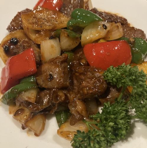 ◆Beef ribeye pepper sauté