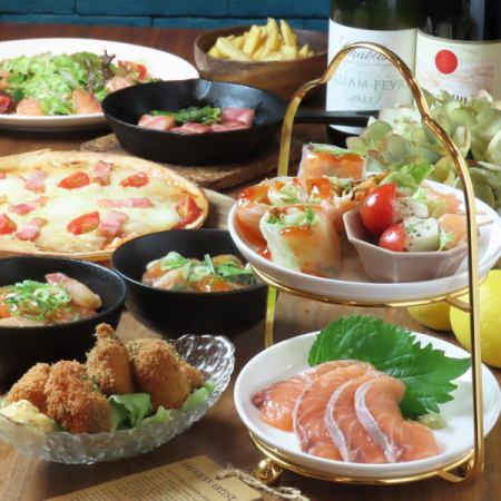 120分飲み放題付き◎【人気急上昇！サーモンアフタヌーンティー】全7品5500円⇒5000円（税込）