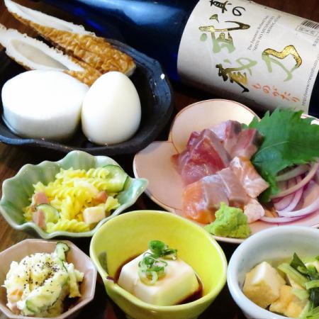 [Local specialty] Take a quick break and enjoy some Japanese time ◎ "Chokkoto Wa Set" including Himeji Oden, 1900 yen