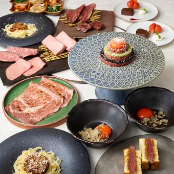 Enjoy the exquisite Yakiniku Christmas course, featuring Yukke Tree, Truffle Yaki Suki and Toshifuji, a special Christmas Eve treat only available at Toshifuji.
