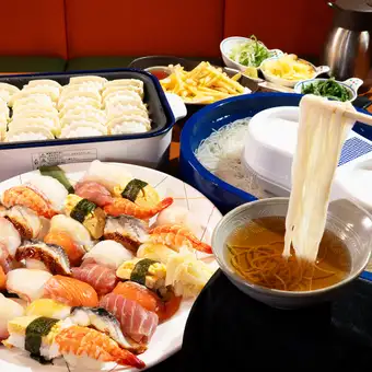 【夏限定！3時間飲み放題×流しそうめんと焼き餃子食べ放題】夏のプレミアムコース◆税込3980円