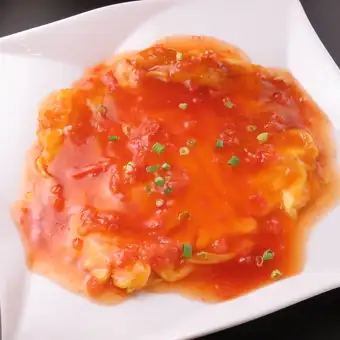 かに玉/イカの特製ソース炒め/小松菜のニンニク風味/トマト玉子/マーボー豆腐