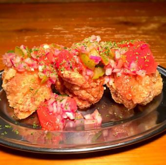 Yuzu's specialty! Deep-fried peach bird Momo! [Spicy salsa] 3 pieces