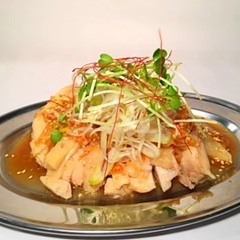 Steamed chicken ginger leek ponzu