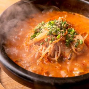 Pork kimchi tofu stone pot