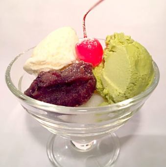 Shiratama Azuki with ice cream