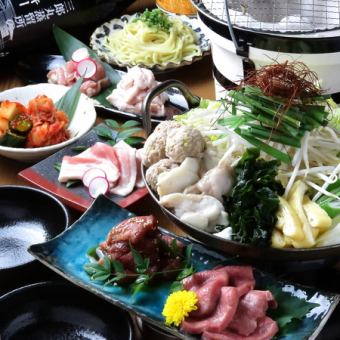 [120 minutes of all-you-can-drink included] Tatami room only for groups of 3 or more ◎ Enjoy yakiniku and hot pot! Karakara hot pot course, 8 dishes total, 6,500 yen (tax included)