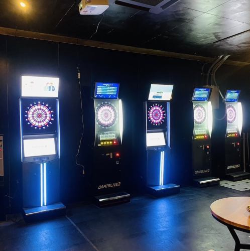 Five darts machines