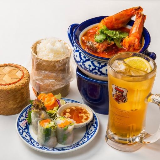 OK on the day★Thai★Set course including 3 major soups in the world to choose from 2 hours 4 dishes 3509 yen ⇒ 2409 yen