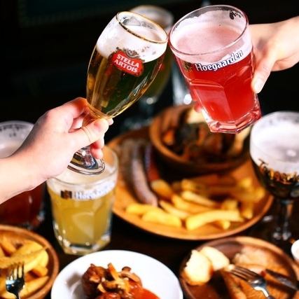 ベルギービールを中心に10種の樽生を気軽に楽しめる