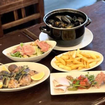 当店自慢のベルギービールに合うお料理５品のみのコースです！【2,500円】