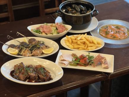 当店自慢のベルギービールに合うお料理７品のみのコースです！【3,500円】