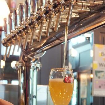 樽生ベルギービール3種類など2時間飲み放題コース！お料理はアラカルトでお選びください！