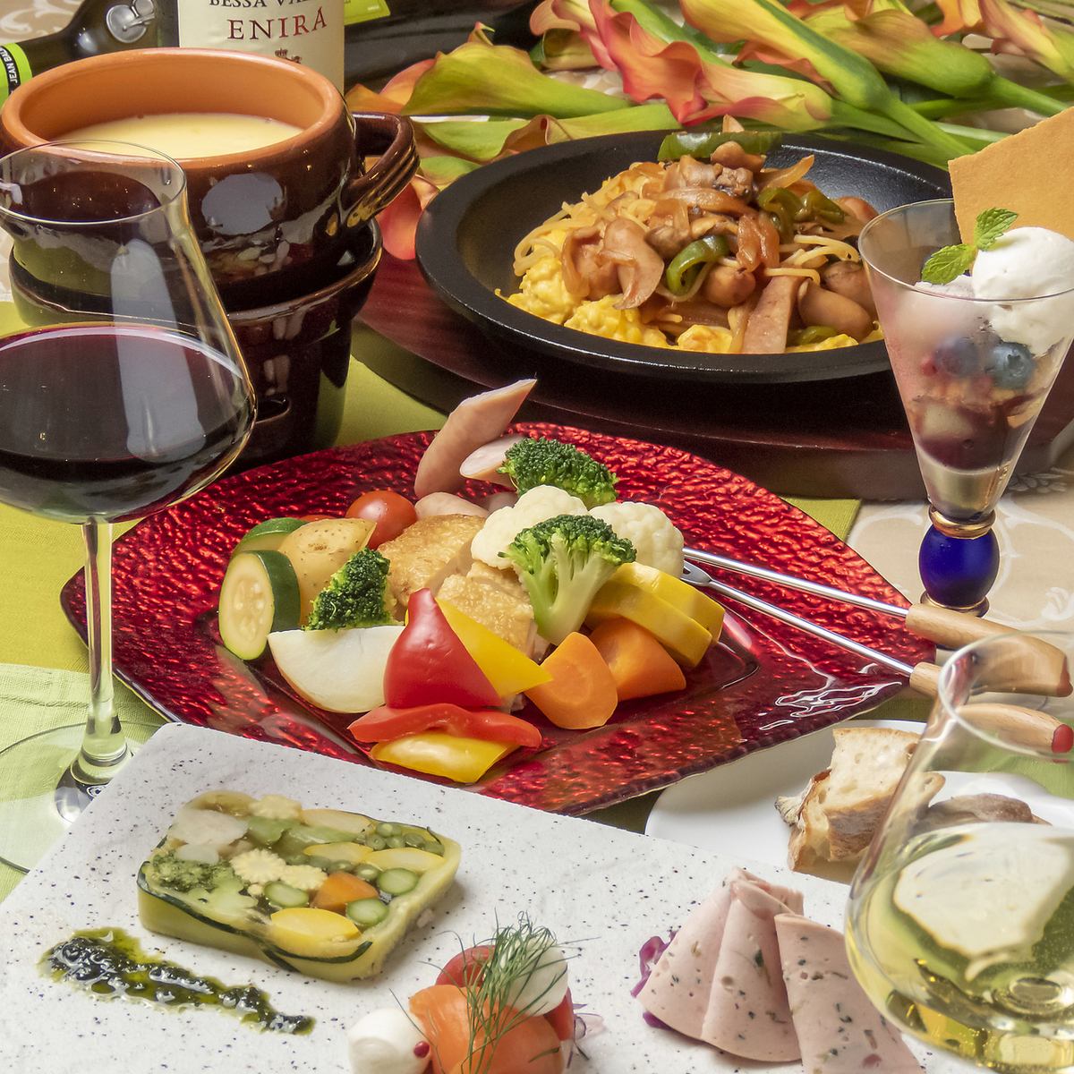 チーズフォンデュ&飲み放題付コース3980円！女子会にぴったり♪