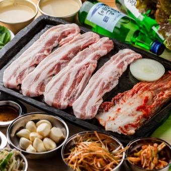 Raw samgyeopsal (for one person)