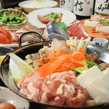 [Chicken Salt Chanko Hot Pot Course] 7 dishes for 4,000 yen (tax included) ◆ Includes draft beer and 120 minutes of all-you-can-drink