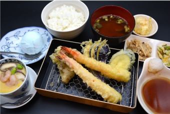 [Meal menu] ■Shrimp tempura meal (comes with chawanmushi and dessert)■11 items 1980 yen (tax included)