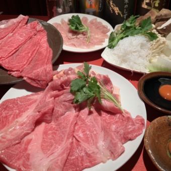 Luxurious ingredients sukiyaki course with 120 minutes of all-you-can-drink