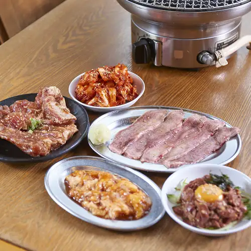 We offer carefully selected chicken and pork.