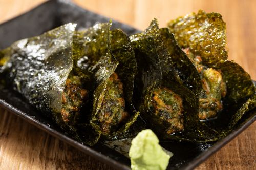 Deep-fried Chinese yam with seaweed