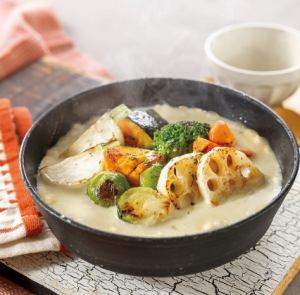 Winter vegetable cheese fondue doria