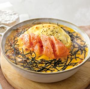 Aged cod roe and sea urchin Camembert cheese doria