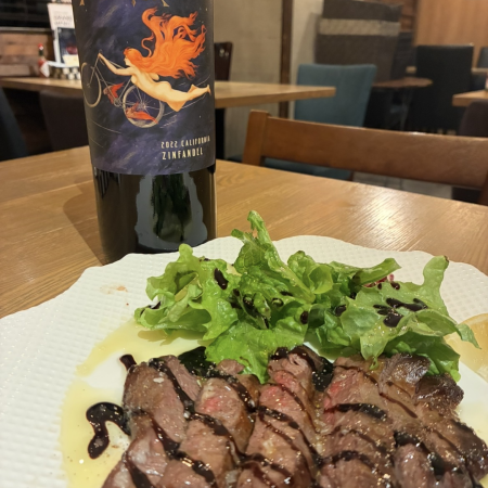 牛ハラミステーキ　×サイクルズ　グラディエイター　ジンファンデル