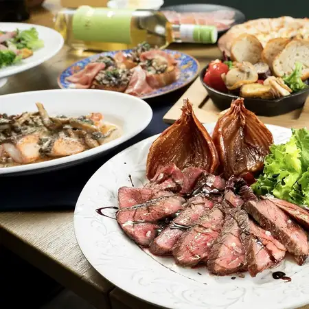 【9-11月】国産牛イチボのステーキ含む全9品120分飲み放題付 秋コース スペシャル6500円(税込)
