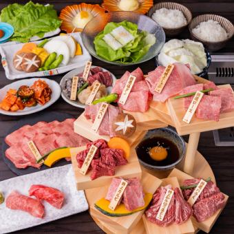 [Premium Course] 17 items in total, 10 types of meat, 8 types of special meat such as grilled shabu, etc. Superlative x maximum volume course