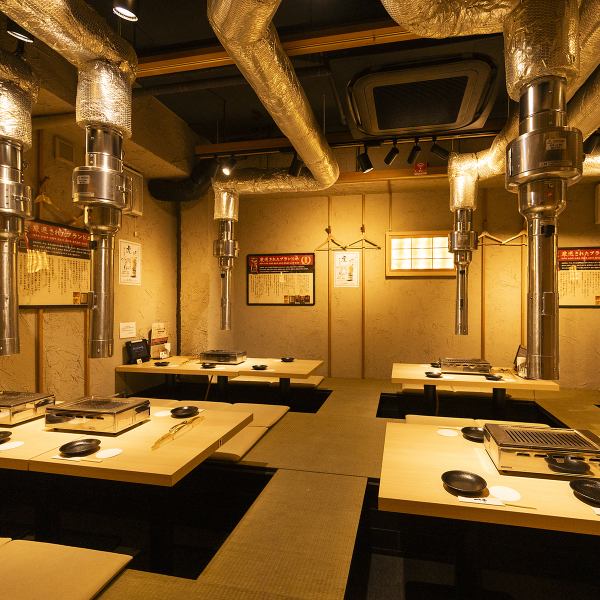 [Horigotatsu style tatami room] We recommend the kotatsu style tatami room that can accommodate up to 28 people! #Shinsaibashi #Namba #Namba #Yakiniku #Sushi #Meat sushi #Steak #Wine #All you can drink #Wagyu beef #A5 #Nabe #Izakaya #Private room #Birthday #Anniversary #Date #Surprise #Banquet #Private room #Luxury