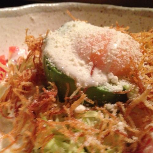 キャベツ温卵サラダ