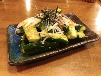 Salted cucumber tataki