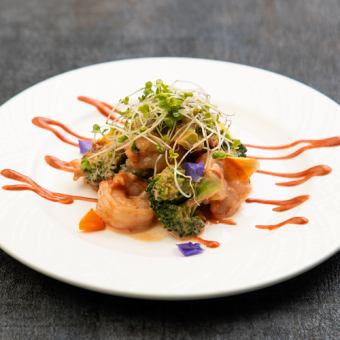 冷製エビマヨ　燻製オーロラ和え