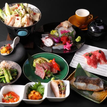 【套餐】一次性享用奢华食材,包括“幸福的一口”10道菜,附赠高级无限畅饮8,800日元(含税)