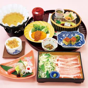 [Summer special meal] Pork shabu-shabu small pot Ayame 3,500 yen (tax included)