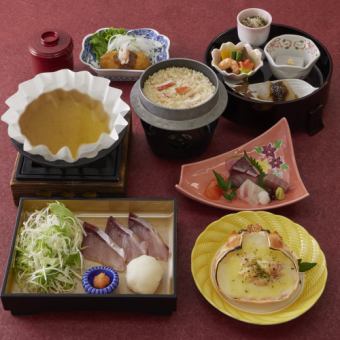 Winter special meal: seasonal fish shabu-shabu small pot camellia 5,500 yen (tax and service charge included)