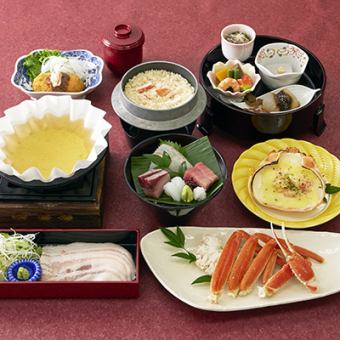 Winter special meal: small hotpot of pork shabu-shabu, 6,500 yen (tax and service charge included)