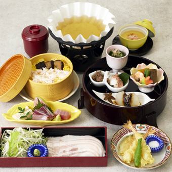 Special Yawaragi Bento with Sauce Pork Shabu 3,700 yen (tax and service charge included)