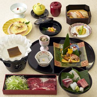 Selectable small hotpot kaiseki [Beef shabu-shabu] "Kaede" ◇ 9 dishes in total ◇ 5,500 yen (tax and service charge included)