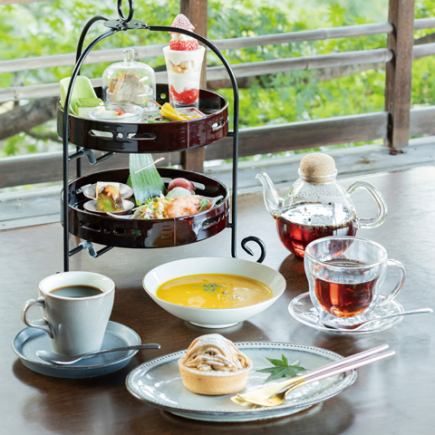 アフタヌーンティーセット +生湯葉餡かけごはん
