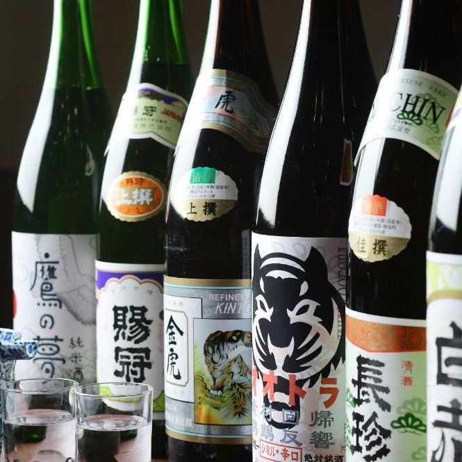 We have a wide variety of sake menus such as local sake from Aichi.