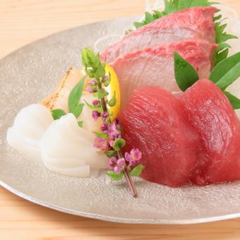 5月お刺身と焼き餃子と焼売の入ったお手軽コース全7品3800コース(税込)