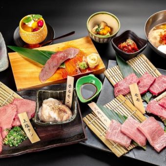 【大人気、炙り肉寿司が堪能できる◎】上塩タン等も入った「桜コース」全11品7000円（税込）