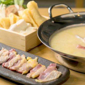 【飲み放題付】鍋の季節到来♪かしわ屋自慢の軍鶏の水炊きコース◎　全6品5000円(税込)