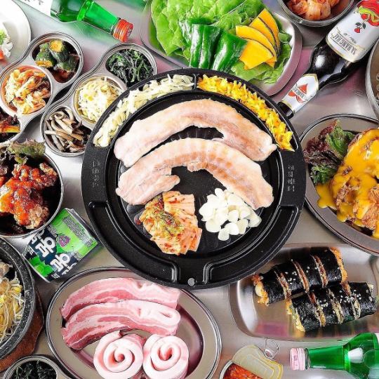 [Feeling like traveling to Korea♪] More than 150 items!! Samgyo, Dakgalbi, Korean food & drinks★All you can eat and drink for 4,000 yen★