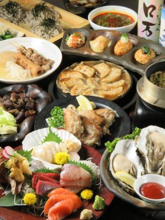 豪華!〆のかすそば!薩摩知覧鶏!仙鳳趾産牡蠣!大満足コース【プレミアム飲み放題付】4,000円