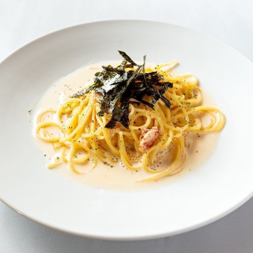 明太子のクリームソースパスタ