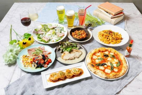 【7/1~】飲み放題◆豚ロースのグリルやピッツァなど全9品【スタンダードコース】5000円税込