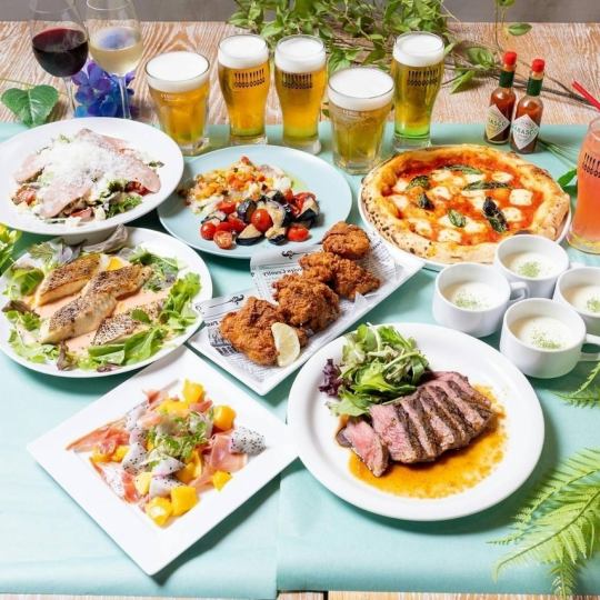 【7/1～】飲み放題◆鰆のソテーやイチボグリルなど全9品【夏のおすすめコース】6000円(税込)