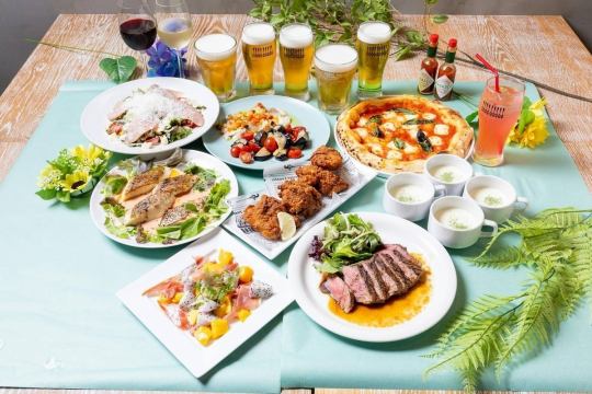 【7/1~】飲み放題◆鰆のソテーやイチボグリルなど全9品【夏のおすすめコース】6000円(税込)
